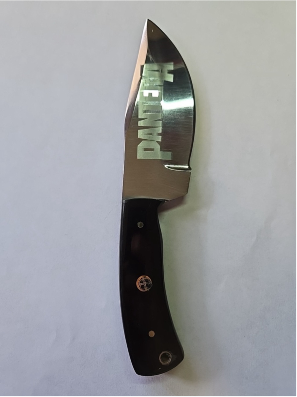 Custom Handmade USA Fixed Blade Knife With PANTERA Etched In Blade 8" W/ Sheath